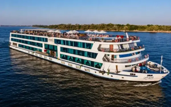 A Nile cruise vessel on the Luxor to Aswan route