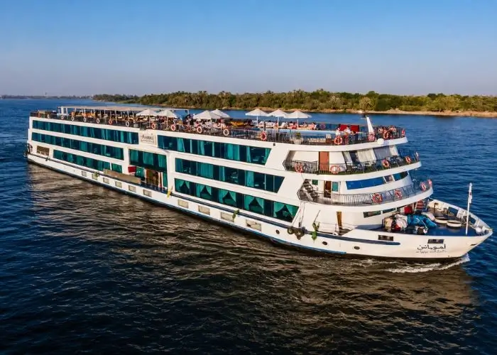 A Nile cruise vessel on the Luxor to Aswan route